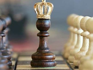 Šahovka figura na tabli.